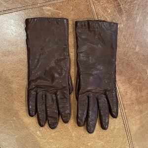 Aris Vintage 100% Leather Cashmere Lined Classic Driving Gloves